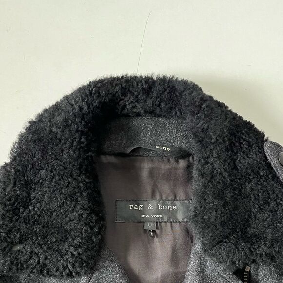 RAG & BONE Bowery Jacket Wool Shearling 0 - Picture 7 of 13